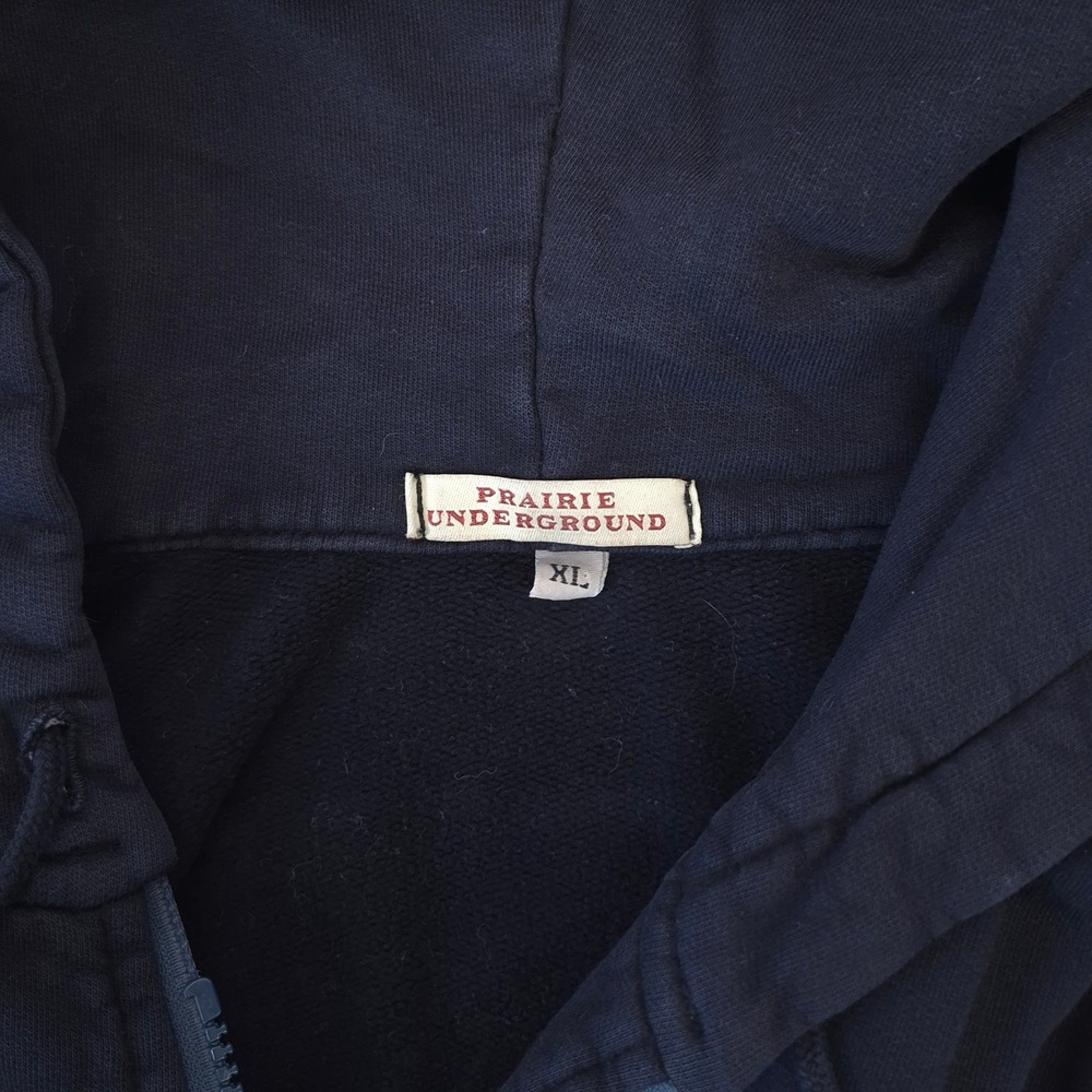 Prairie Underground Hoodie Navy Blue XL Organic Cotton Zip Up Boho VTG Coat - Picture 3 of 11